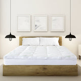 darrahopens Home & Garden > Bedding Royal Comfort 1000GSM Luxury Bamboo Covered Mattress Topper Ball Fibre Gusset - Queen - White