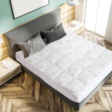 darrahopens Home & Garden > Bedding Royal Comfort 1000GSM Luxury Bamboo Covered Mattress Topper Ball Fibre Gusset - Single - White