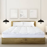 darrahopens Home & Garden > Bedding Royal Comfort 1000GSM Luxury Bamboo Covered Mattress Topper Ball Fibre Gusset - Single - White