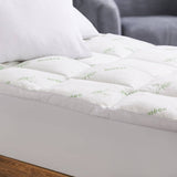 darrahopens Home & Garden > Bedding Royal Comfort 1000GSM Luxury Bamboo Covered Mattress Topper Ball Fibre Gusset - Single - White