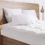 darrahopens Home & Garden > Bedding Royal Comfort 1000GSM Luxury Bamboo Covered Mattress Topper Ball Fibre Gusset - Single - White