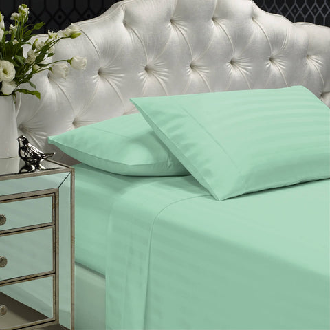 darrahopens Home & Garden > Bedding Royal Comfort 1200 Thread count Damask Stripe Cotton Blend sheet sets King Mist