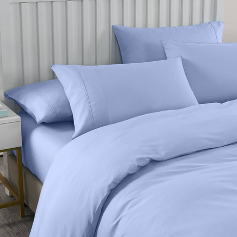 darrahopens Home & Garden > Bedding Royal Comfort 2000TC 6 Piece Bamboo Sheet & Quilt Cover Set Cooling Breathable - King - Light Blue