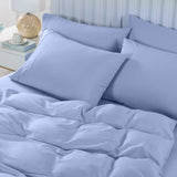 darrahopens Home & Garden > Bedding Royal Comfort 2000TC 6 Piece Bamboo Sheet & Quilt Cover Set Cooling Breathable - Queen - Light Blue