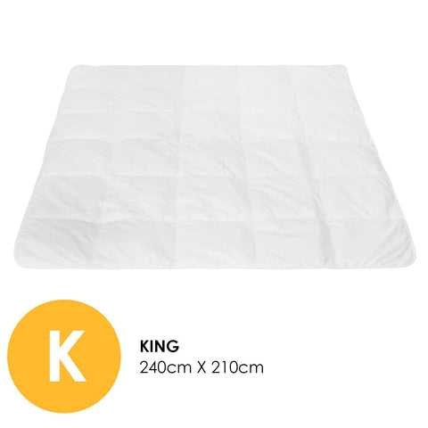 darrahopens Home & Garden > Bedding Royal Comfort 260GSM Deluxe Eco-Silk Touch Quilt 100% Cotton Cover - King - White
