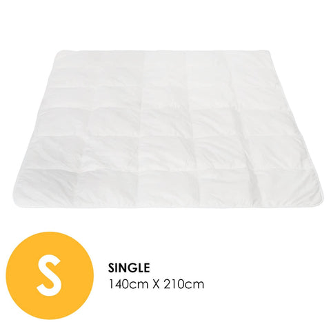 darrahopens Home & Garden > Bedding Royal Comfort 260GSM Deluxe Eco-Silk Touch Quilt 100% Cotton Cover - Single - White