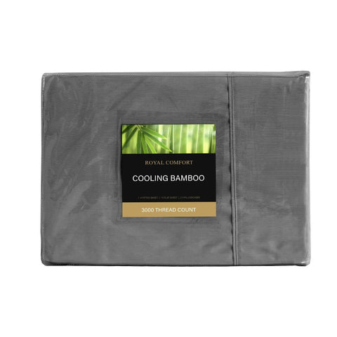 Darrahopens Home & Garden > Bedding Royal Comfort 3000 Thread Count Bamboo Cooling Sheet Set - King - Charcoal