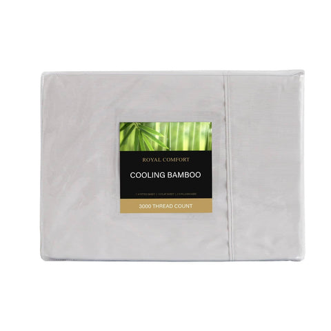 Darrahopens Home & Garden > Bedding Royal Comfort 3000 Thread Count Bamboo Cooling Sheet Set - King - Mid Grey
