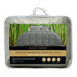 Darrahopens Home & Garden > Bedding Royal Comfort 350GSM Charcoal Bamboo Quilt Luxury Bedding Duvet All Seasons - Double - Charcoal