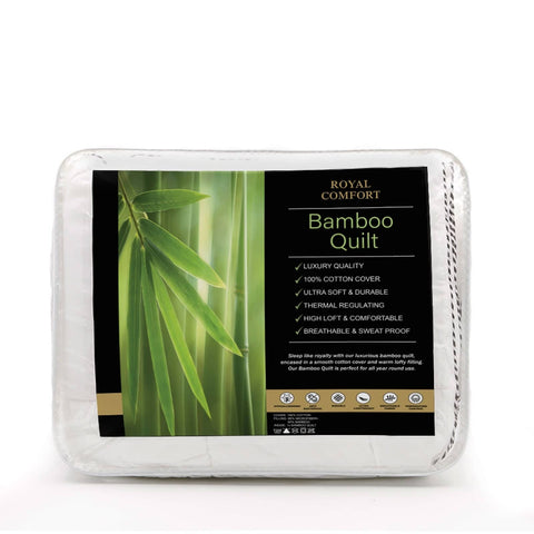 darrahopens Home & Garden > Bedding Royal Comfort Bamboo Blend Quilt 250GSM Luxury  Duvet 100% Cotton Cover - King - White