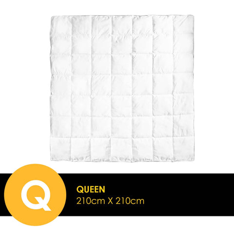 darrahopens Home & Garden > Bedding Royal Comfort Bamboo Blend Quilt 250GSM Luxury  Duvet 100% Cotton Cover - Queen - White