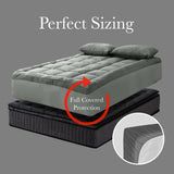 Darrahopens Home & Garden > Bedding Royal Comfort Charcoal Bamboo Blend Topper 800GSM 45cm Skirt Luxury Bedding - Single - Charcoal