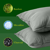 Darrahopens Home & Garden > Bedding Royal Comfort Charcoal Bamboo Pillow Hotel Quality Luxury Twin Pack