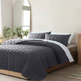 darrahopens Home & Garden > Bedding Royal Comfort Coverlet Set Bedspread Soft Touch Easy Care Breathable 3 Piece Set - Queen - Charcoal
