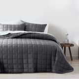 darrahopens Home & Garden > Bedding Royal Comfort Coverlet Set Bedspread Soft Touch Easy Care Breathable 3 Piece Set - Queen - Charcoal