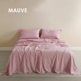 darrahopens Home & Garden > Bedding Royal Comfort Flax Linen Blend Sheet Set Bedding Luxury Breathable Ultra Soft - King - Mauve