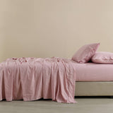 darrahopens Home & Garden > Bedding Royal Comfort Flax Linen Blend Sheet Set Bedding Luxury Breathable Ultra Soft - King - Mauve