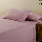 darrahopens Home & Garden > Bedding Royal Comfort Flax Linen Blend Sheet Set Bedding Luxury Breathable Ultra Soft - King - Mauve