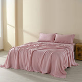 darrahopens Home & Garden > Bedding Royal Comfort Flax Linen Blend Sheet Set Bedding Luxury Breathable Ultra Soft - King - Mauve