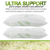 darrahopens Home & Garden > Bedding Royal Comfort Luxury Bamboo Covered Memory Foam Pillow Twin Pack Hypoallergenic