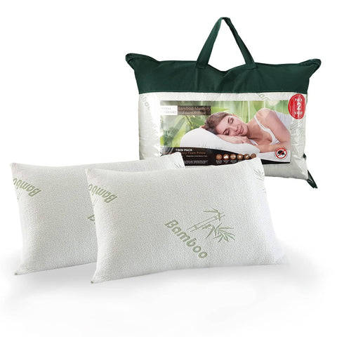 darrahopens Home & Garden > Bedding Royal Comfort Luxury Bamboo Covered Memory Foam Pillow Twin Pack Hypoallergenic
