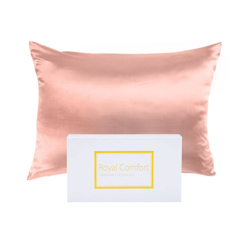 darrahopens Home & Garden > Bedding Royal Comfort Mulberry Soft Silk Hypoallergenic Pillowcase Twin Pack 51 x 76cm - Blush