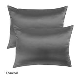 darrahopens Home & Garden > Bedding Royal Comfort Mulberry Soft Silk Hypoallergenic Pillowcase Twin Pack 51 x 76cm - Charcoal