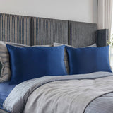 darrahopens Home & Garden > Bedding Royal Comfort Mulberry Soft Silk Hypoallergenic Pillowcase Twin Pack 51 x 76cm - Navy