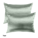 darrahopens Home & Garden > Bedding Royal Comfort Mulberry Soft Silk Hypoallergenic Pillowcase Twin Pack 51 x 76cm - Sage