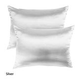 darrahopens Home & Garden > Bedding Royal Comfort Mulberry Soft Silk Hypoallergenic Pillowcase Twin Pack 51 x 76cm - Silver