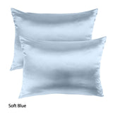 darrahopens Home & Garden > Bedding Royal Comfort Mulberry Soft Silk Hypoallergenic Pillowcase Twin Pack 51 x 76cm - Soft Blue