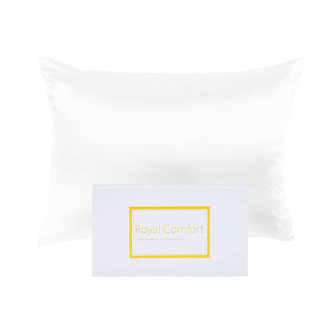 darrahopens Home & Garden > Bedding Royal Comfort Mulberry Soft Silk Hypoallergenic Pillowcase Twin Pack 51 x 76cm - White