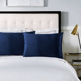 darrahopens Home & Garden > Bedding Royal Comfort Pure Silk Pillow Case 100% Mulberry Silk Hypoallergenic Pillowcase - Navy