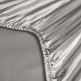 darrahopens Home & Garden > Bedding Royal Comfort Satin Sheet Set 3 Piece Fitted Sheet Pillowcase Soft  - King - Charcoal