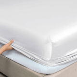 darrahopens Home & Garden > Bedding Royal Comfort Satin Sheet Set 3 Piece Fitted Sheet Pillowcase Soft  - King - White