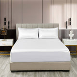 darrahopens Home & Garden > Bedding Royal Comfort Satin Sheet Set 3 Piece Fitted Sheet Pillowcase Soft  - King - White