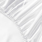 darrahopens Home & Garden > Bedding Royal Comfort Satin Sheet Set 4 Piece Fitted Flat Sheet Pillowcases  - King - White