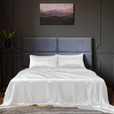 darrahopens Home & Garden > Bedding Royal Comfort Satin Sheet Set 4 Piece Fitted Flat Sheet Pillowcases  - King - White