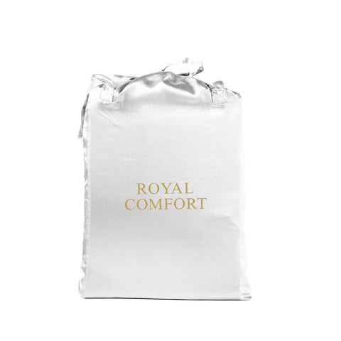 darrahopens Home & Garden > Bedding Royal Comfort Satin Sheet Set 4 Piece Fitted Flat Sheet Pillowcases  - King - White