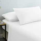 darrahopens Home & Garden > Bedding Royal Comfort Vintage Washed 100% Cotton Sheet Set Fitted Flat Sheet Pillowcases - King - White