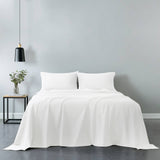 darrahopens Home & Garden > Bedding Royal Comfort Vintage Washed 100% Cotton Sheet Set Fitted Flat Sheet Pillowcases - King - White