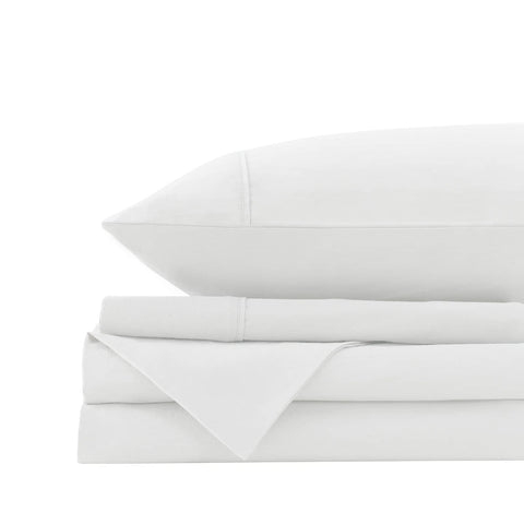 darrahopens Home & Garden > Bedding Royal Comfort Vintage Washed 100% Cotton Sheet Set Fitted Flat Sheet Pillowcases - King - White