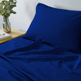 darrahopens Home & Garden > Bedding Royal Comfort Vintage Washed 100% Cotton Sheet Set Fitted Flat Sheet Pillowcases - Single - Royal Blue