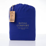 darrahopens Home & Garden > Bedding Royal Comfort Vintage Washed 100% Cotton Sheet Set Fitted Flat Sheet Pillowcases - Single - Royal Blue