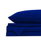 darrahopens Home & Garden > Bedding Royal Comfort Vintage Washed 100% Cotton Sheet Set Fitted Flat Sheet Pillowcases - Single - Royal Blue