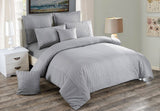 Darrahopens Home & Garden > Bedding Seersucker Double Size Grey Duvet Doona Quilt Cover Set