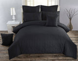 Darrahopens Home & Garden > Bedding Seersucker King Size Black Duvet Doona Quilt Cover Set
