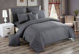 Darrahopens Home & Garden > Bedding Seersucker King Size Charcoal Duvet Doona Quilt Cover Set