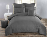 Darrahopens Home & Garden > Bedding Seersucker King Size Charcoal Duvet Doona Quilt Cover Set