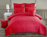 Darrahopens Home & Garden > Bedding Seersucker King Size Quilt/Doona/Duvet Cover Set - Red